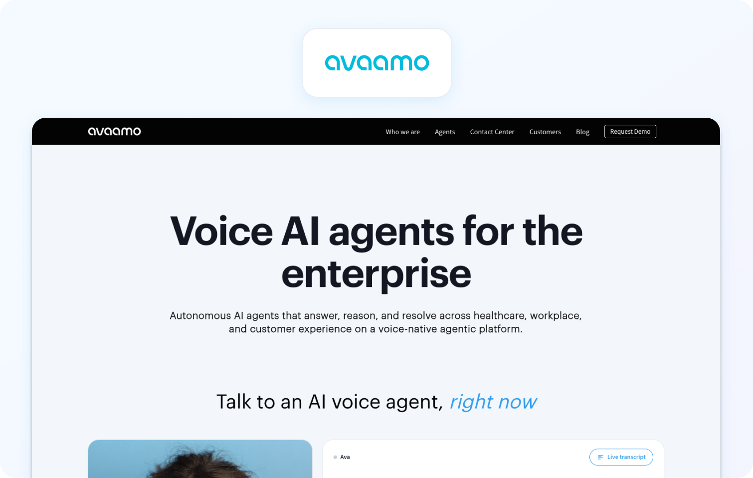 avaamo homepage