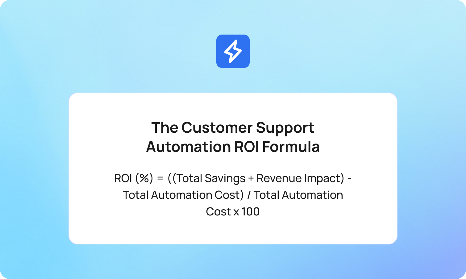 The Customer Support Automation ROI Formula