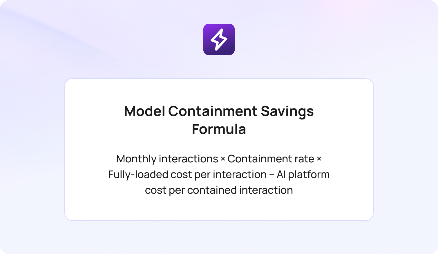 model containment savings formula