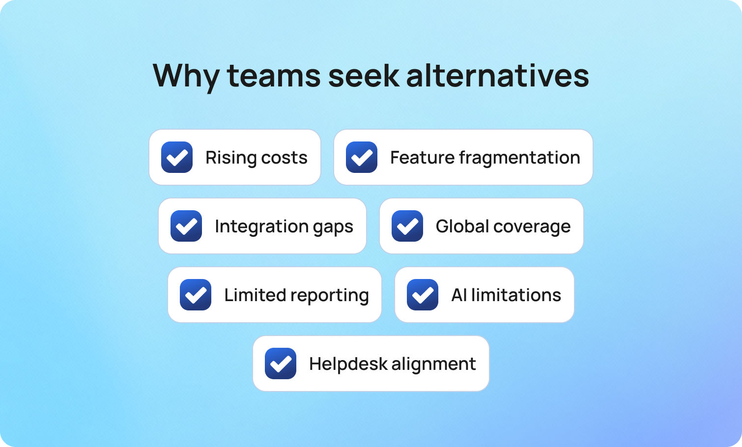 Why teams seek alternatives