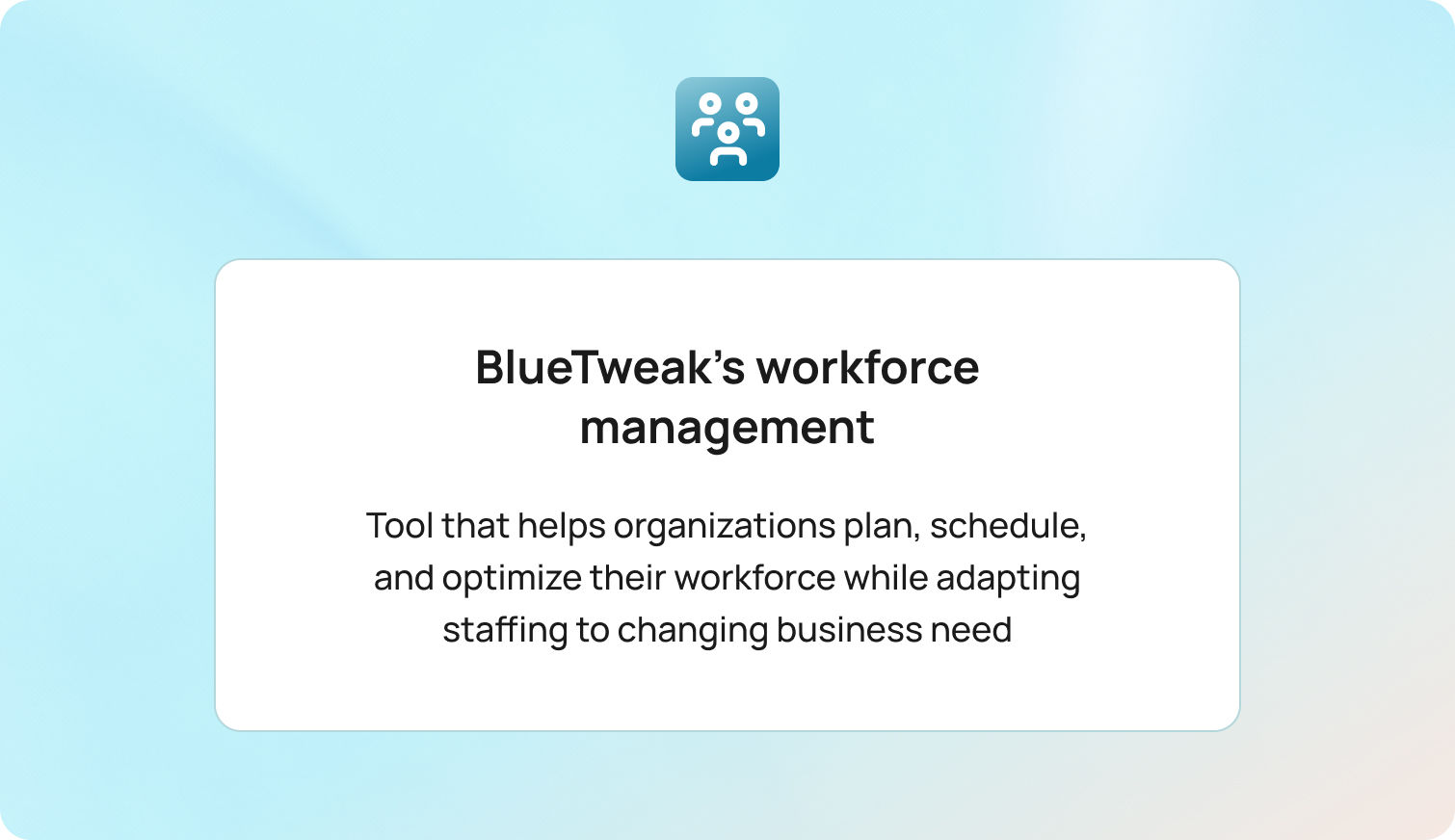 BlueTweak's workforce management