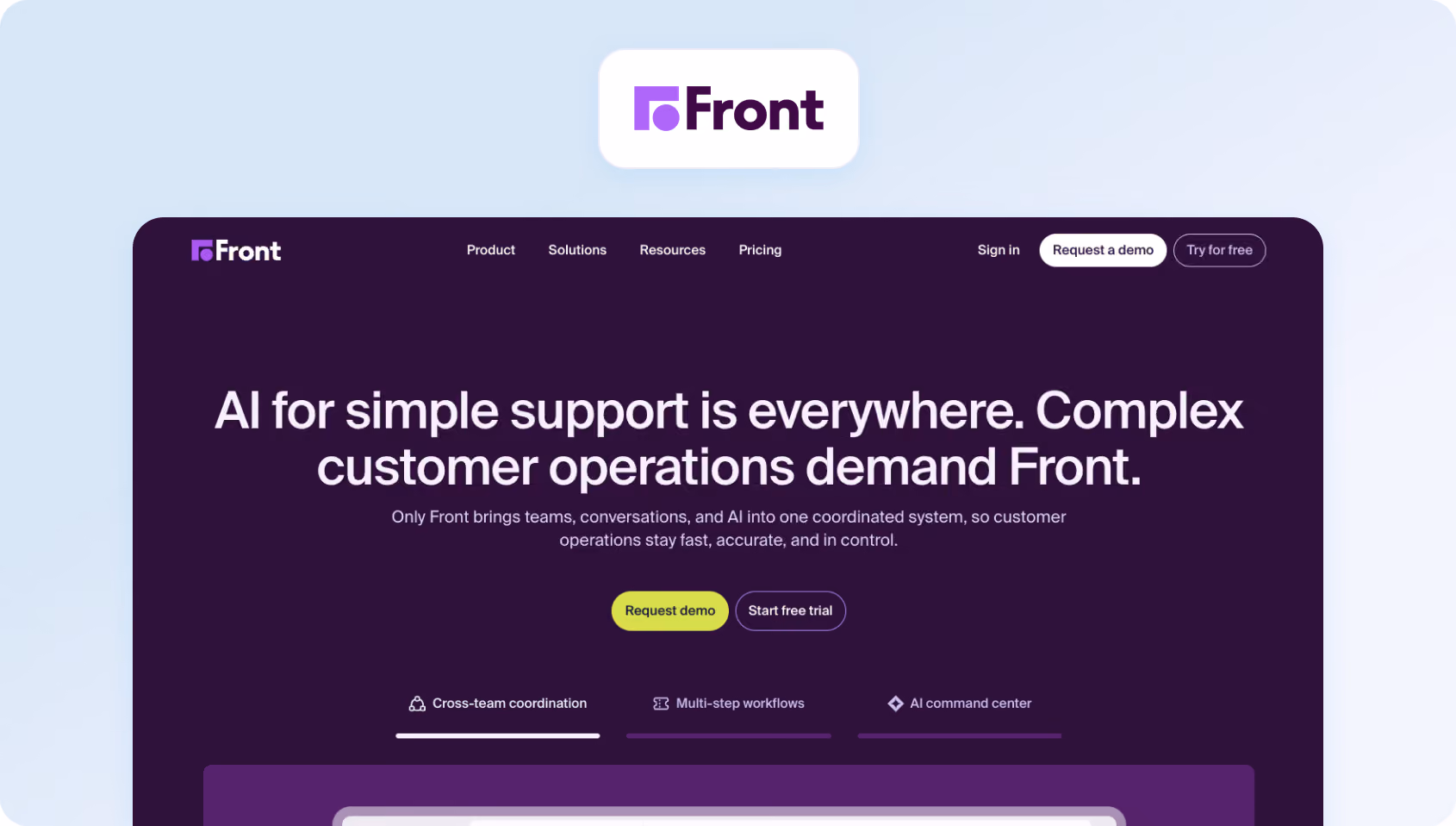 Front homepage