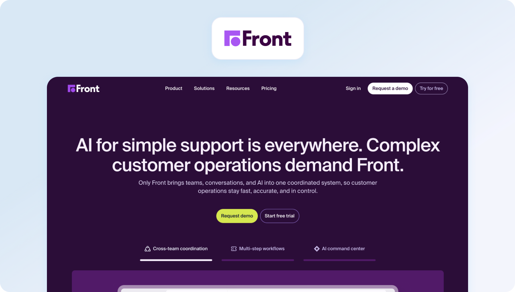 Front homepage