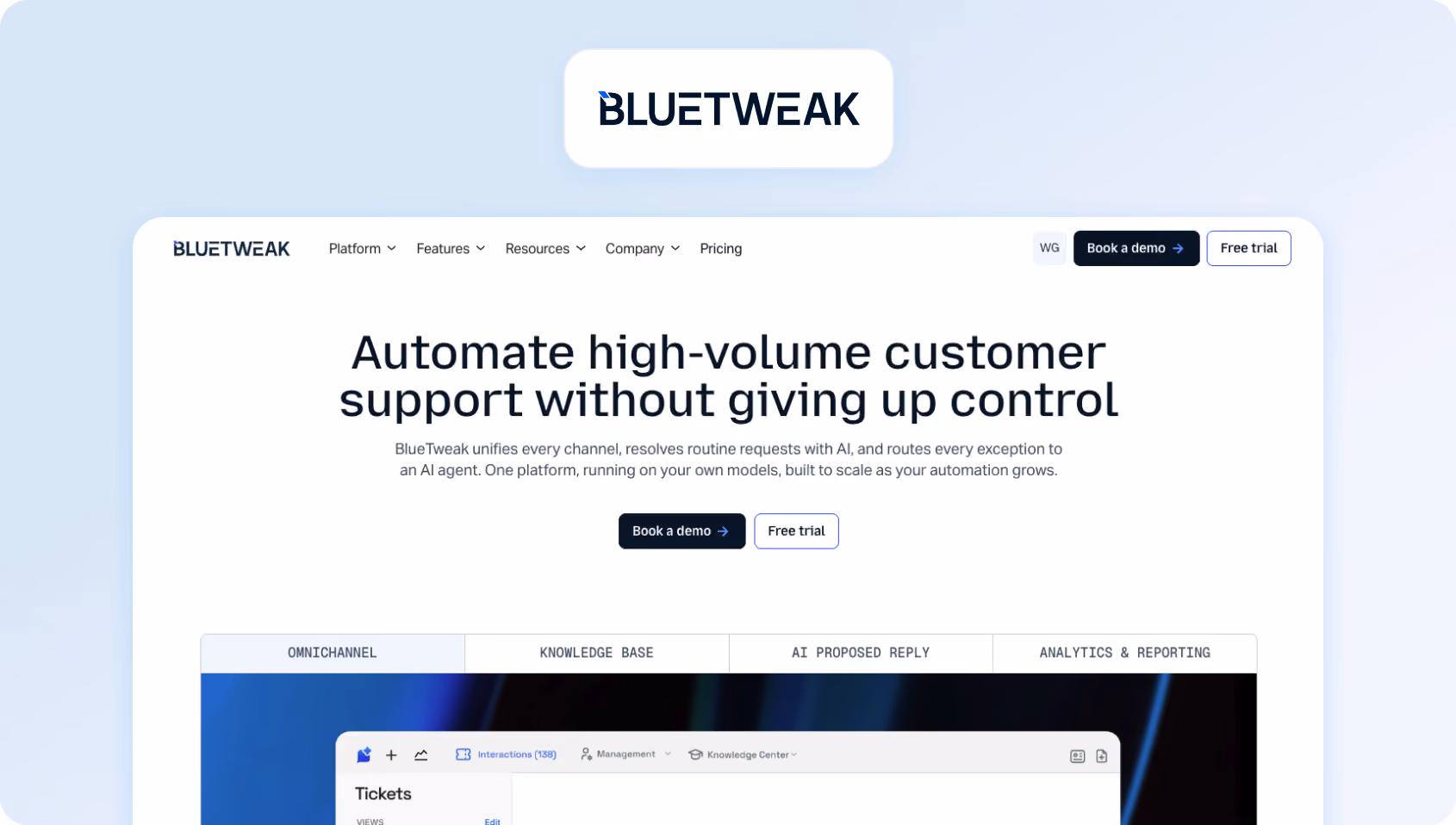 BlueTweak homepage