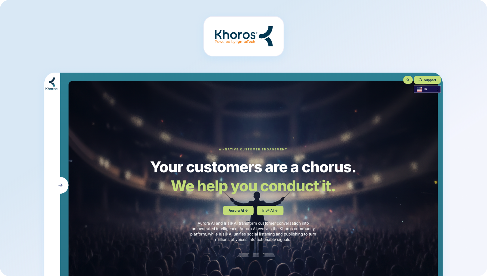 Khoros Care homepage