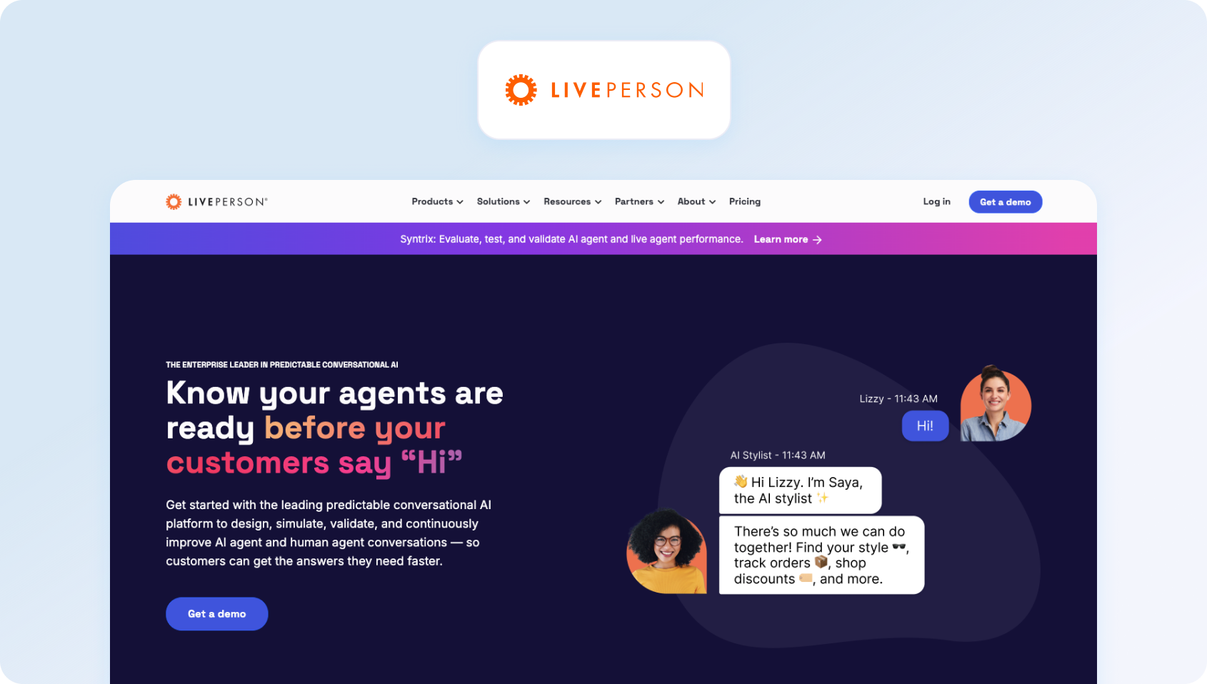 LivePerson homepage