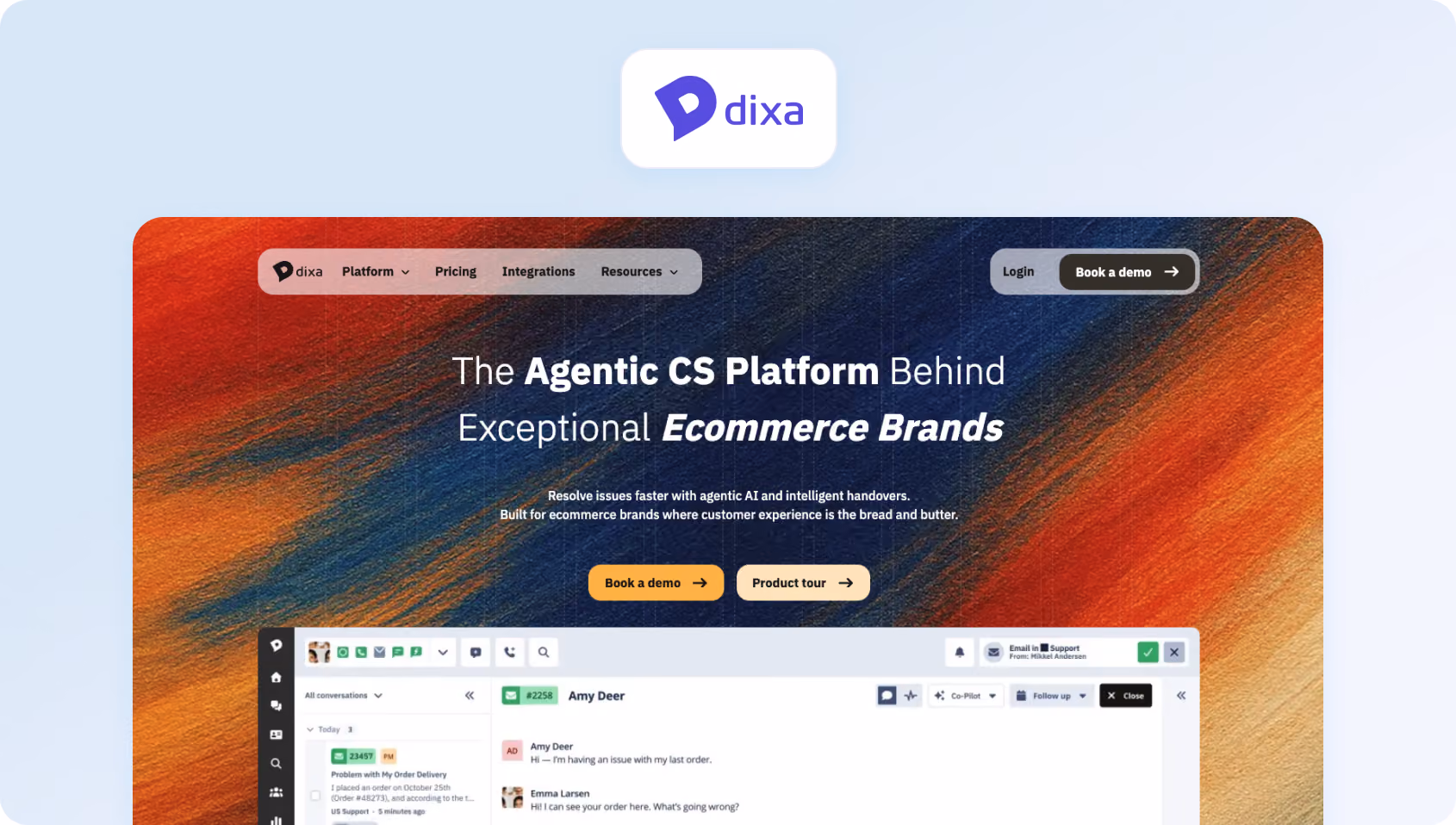 Dixa homepage
