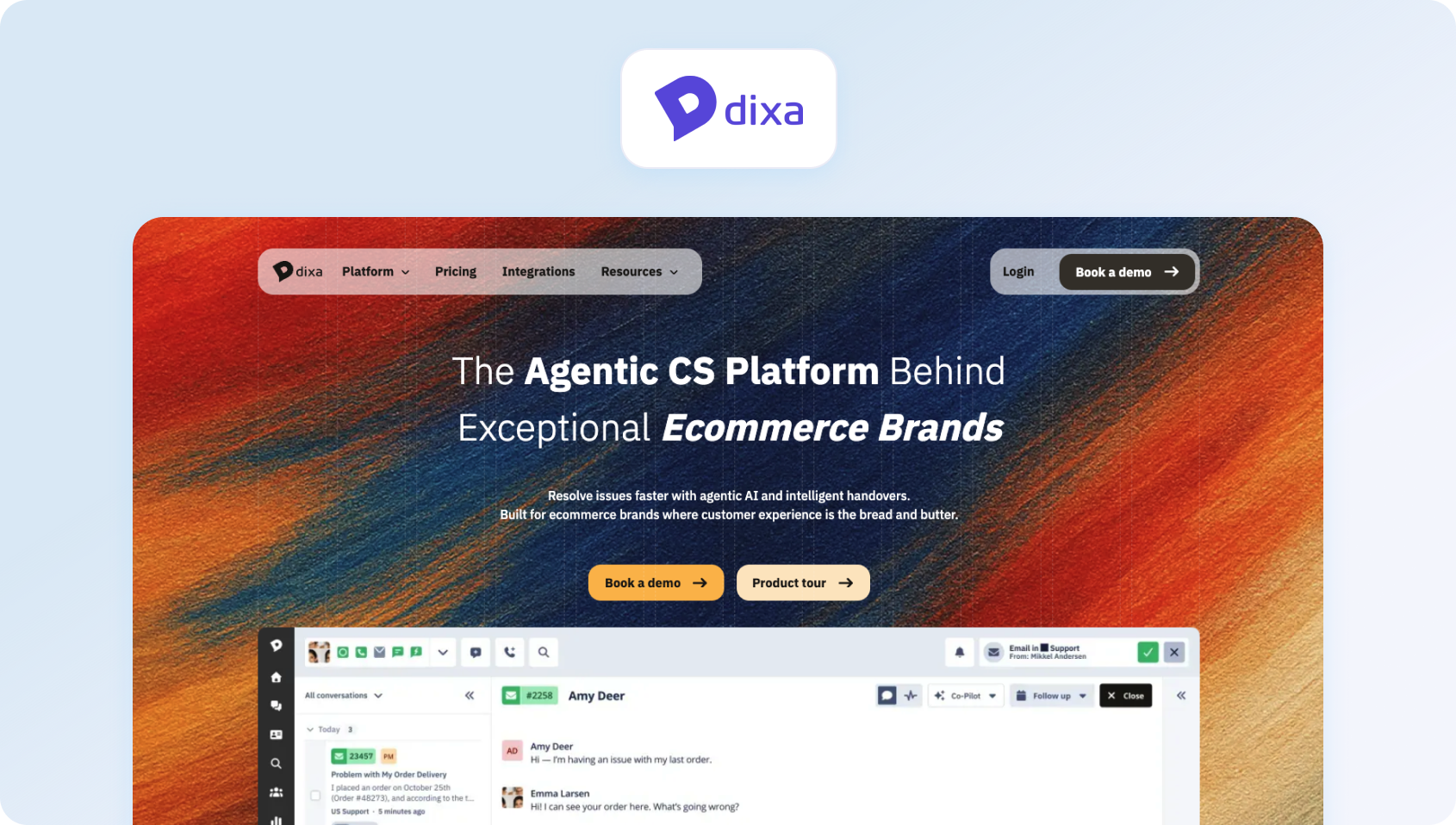 Dixa homepage