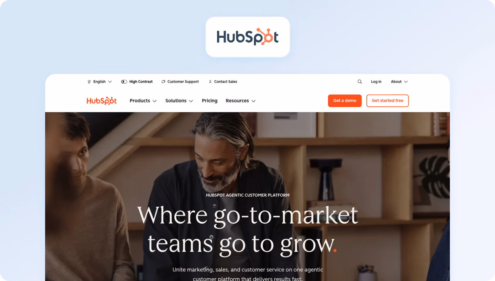 HubSpot Service Hub homepage