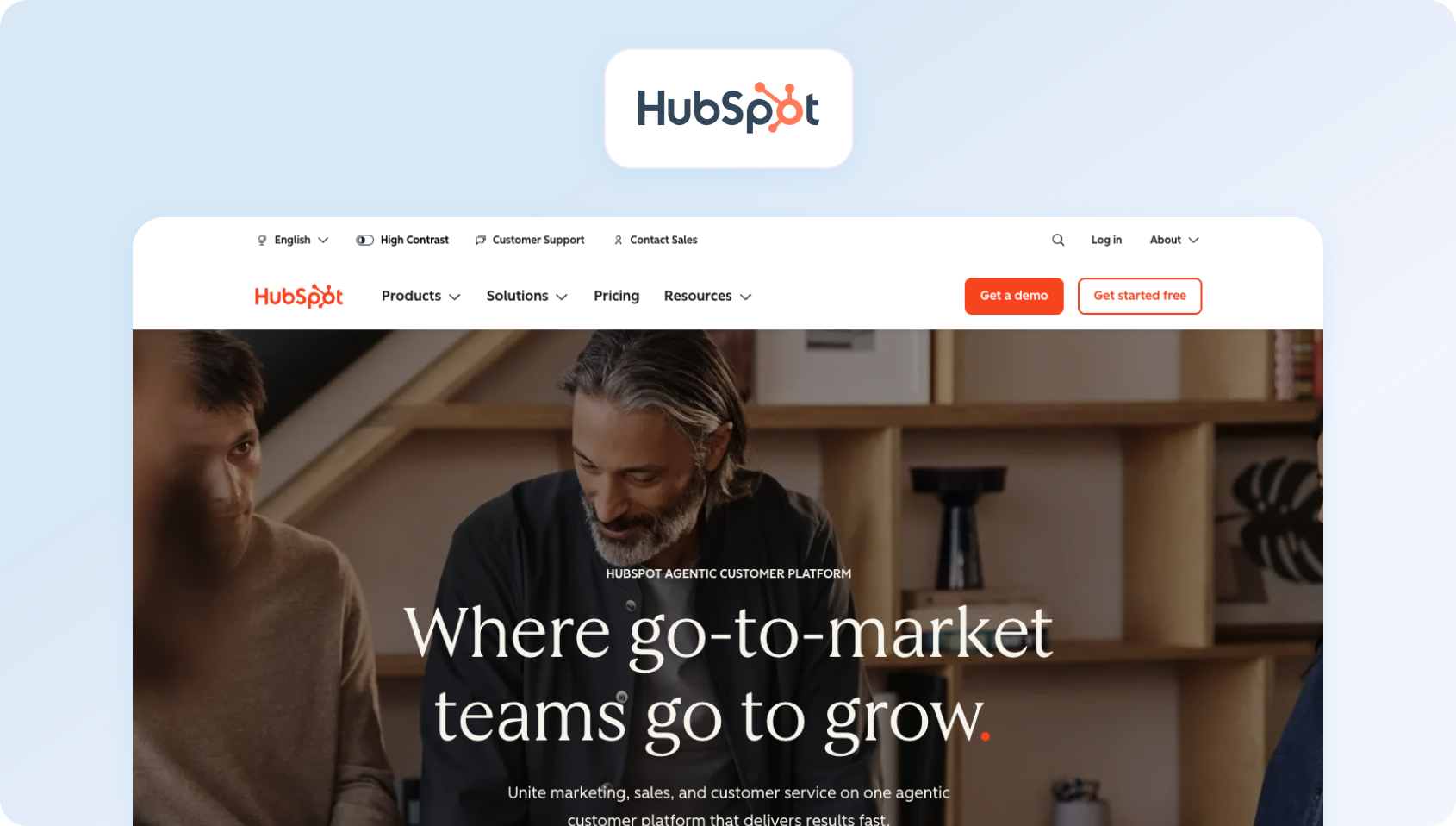 HubSpot Service Hub homepage