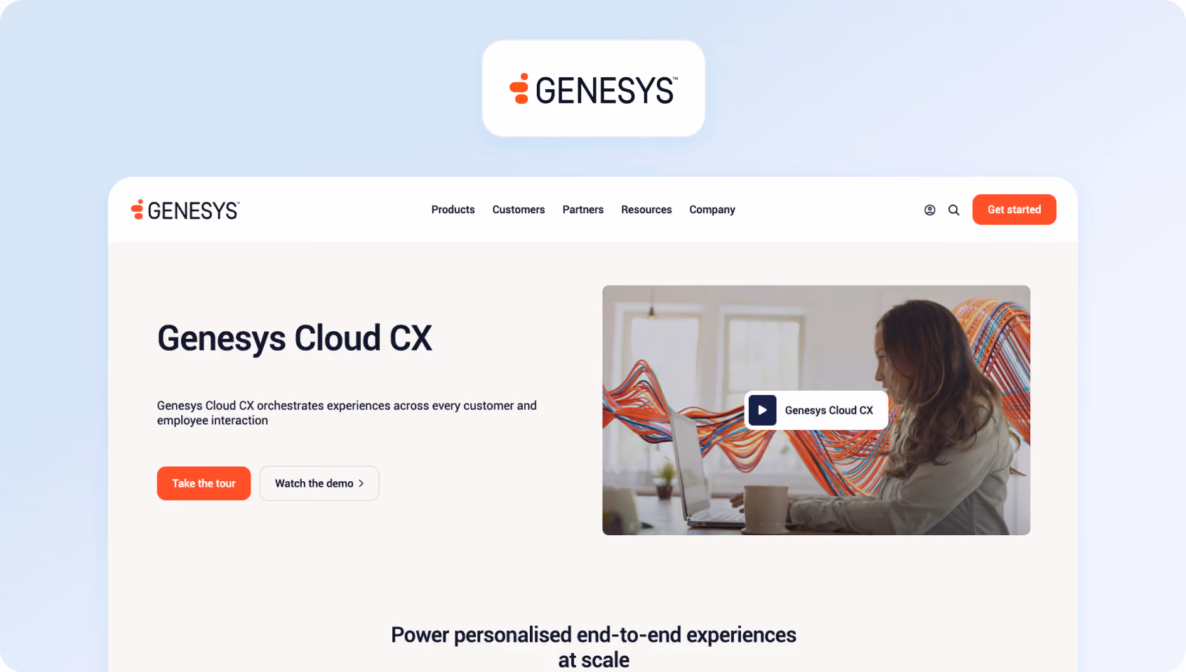 Genesys Cloud CX homepage