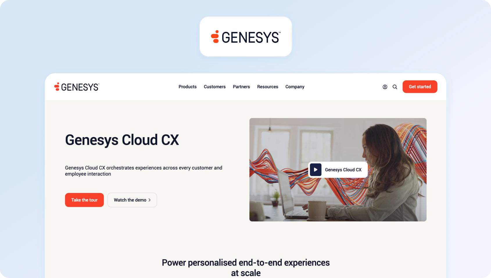 Genesys Cloud CX homepage