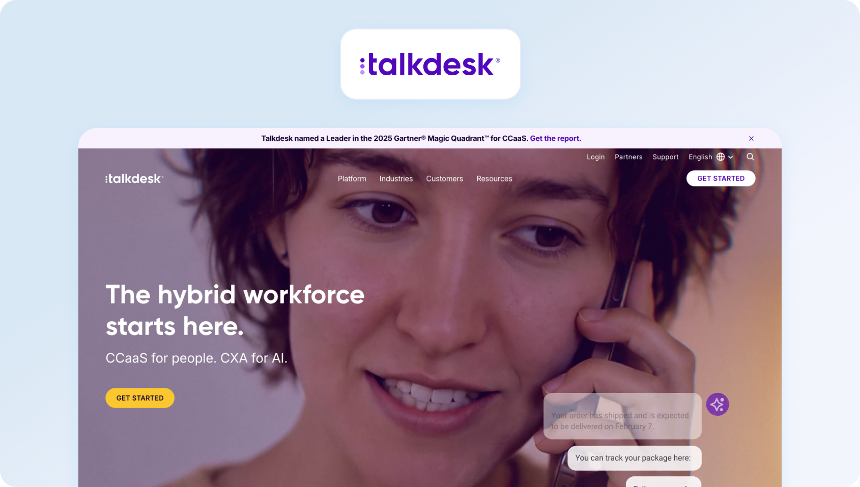 Talkdesk CX Cloud homepage