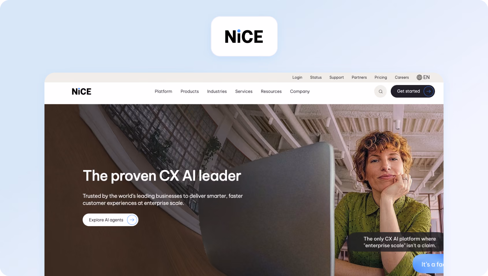 NICE CXone homepage