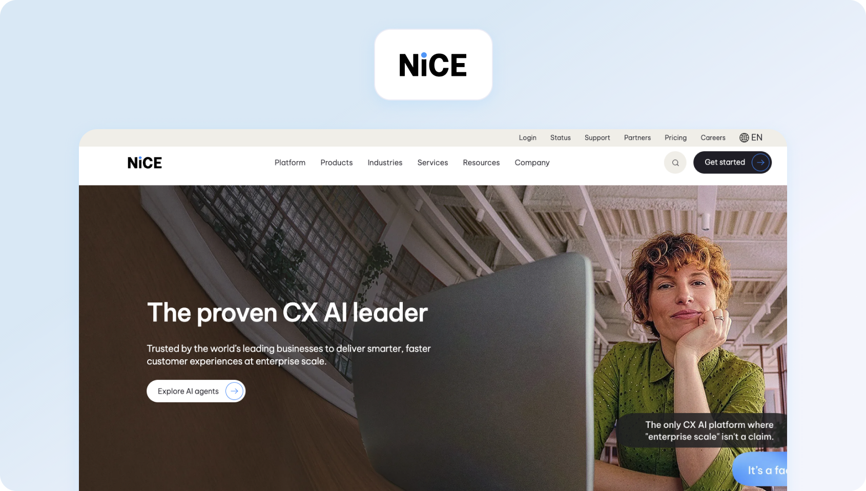 NICE CXone homepage