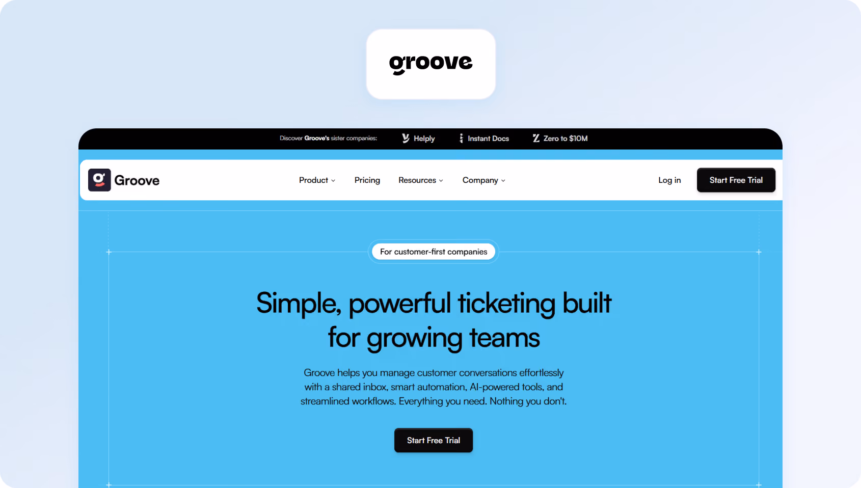 Groove homepage