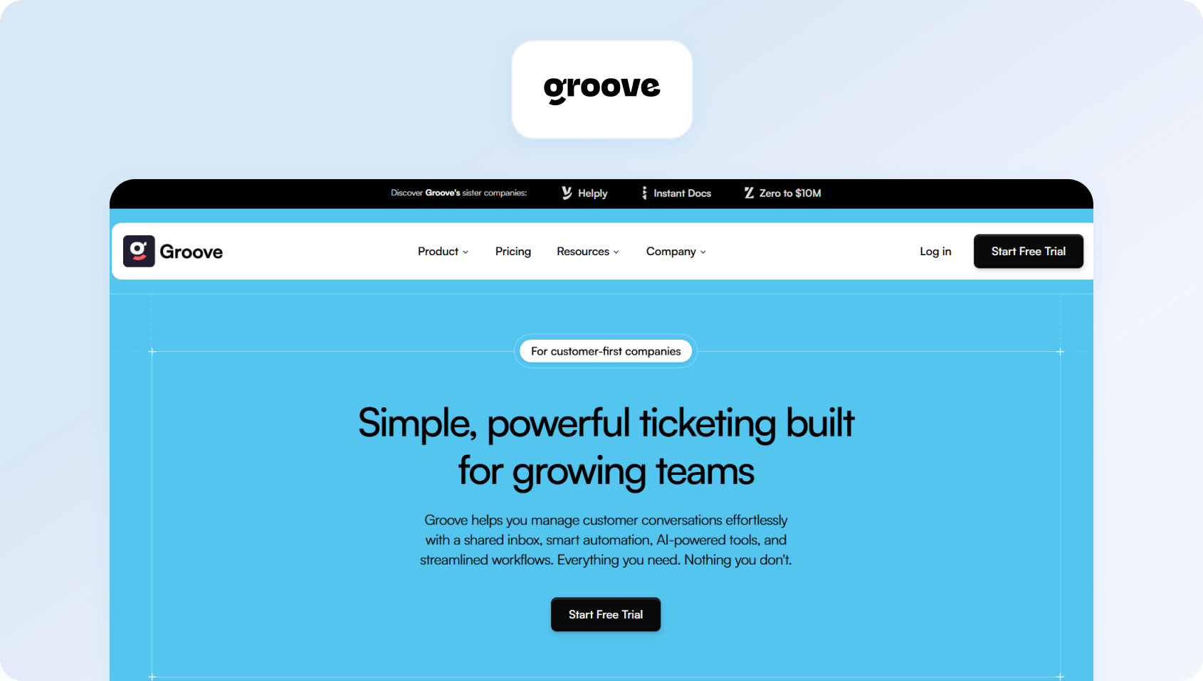 Groove homepage
