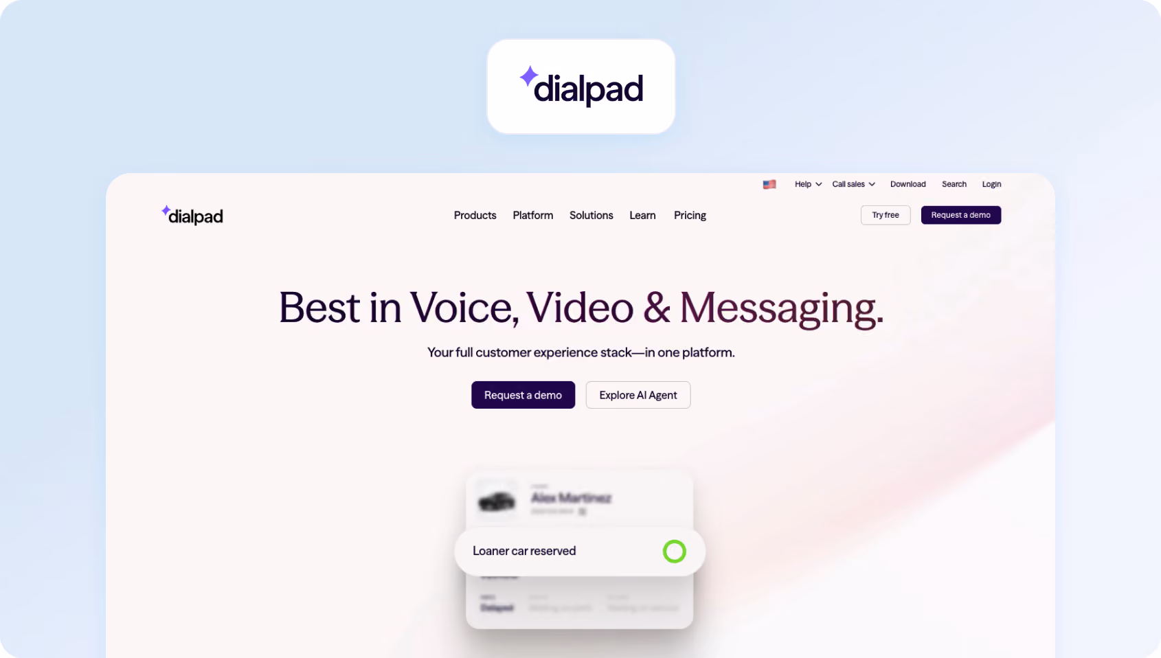 Dialpad homepage