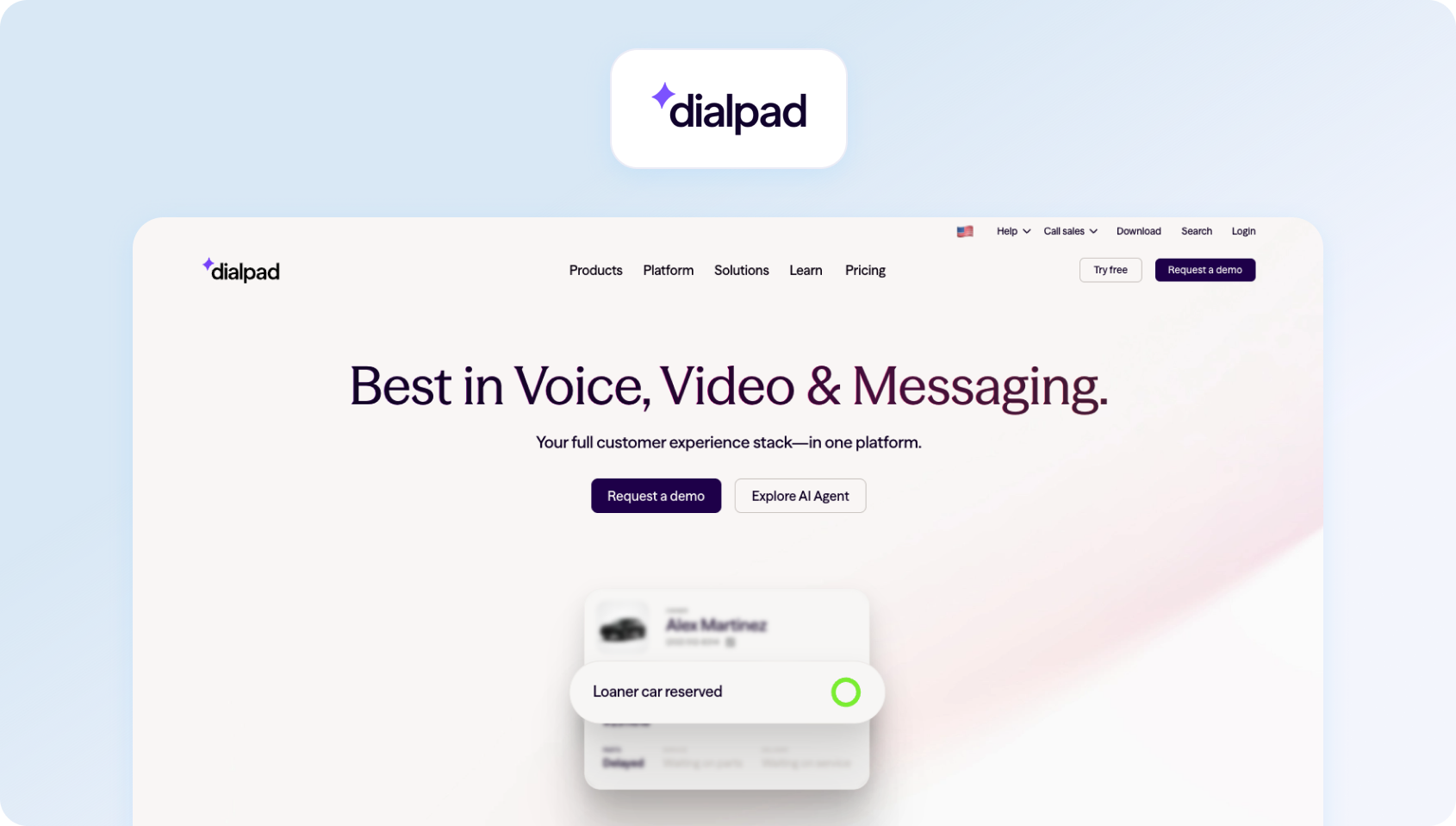 Dialpad homepage