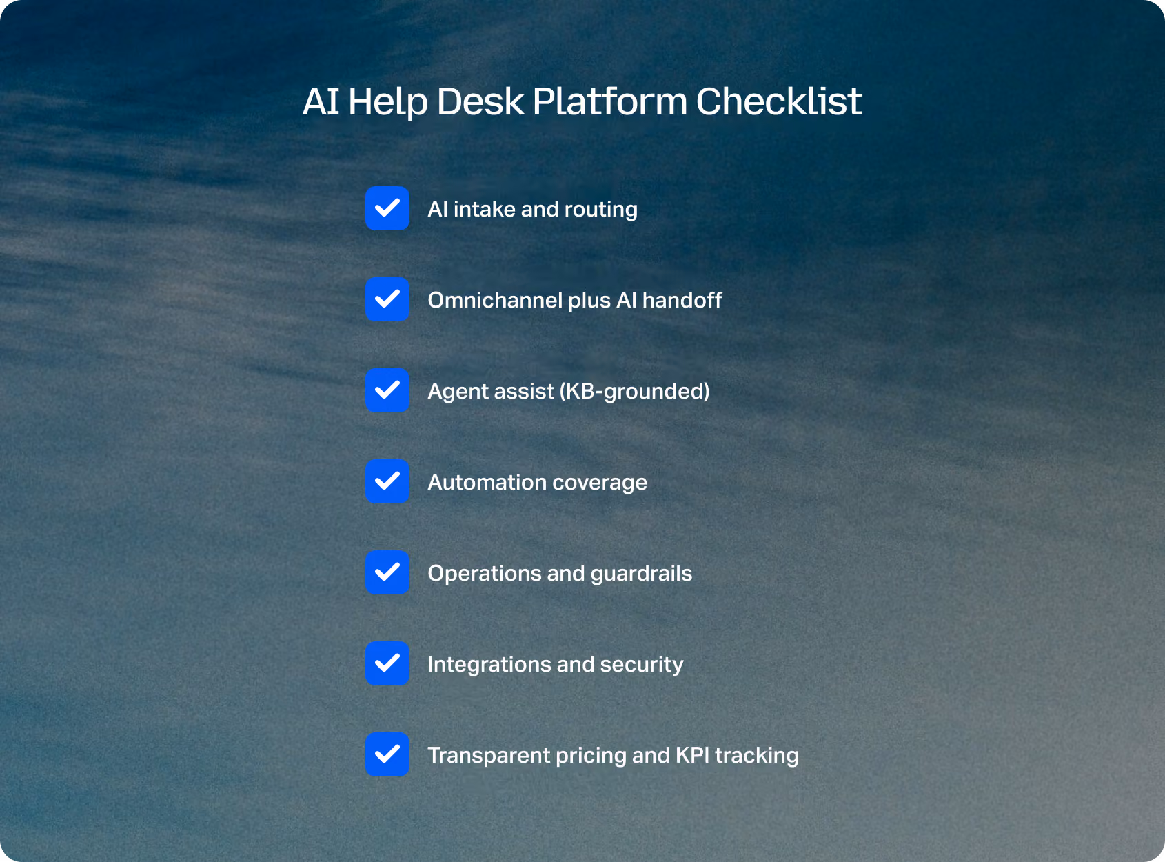 ai help desk platform checklist
