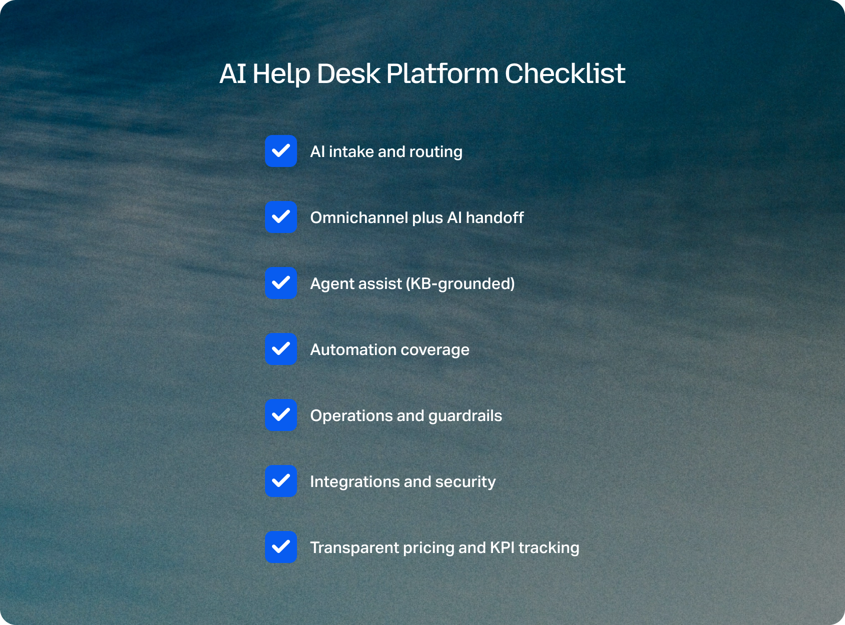 ai help desk platform checklist
