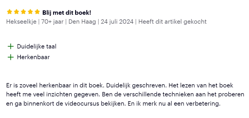 A screenshot of a 5-star review