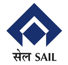 Blue geometric diamond-shaped logo with pointed shapes above text reading 'सेल SAIL'.