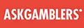 White ASKGamblers logo on a red background.
