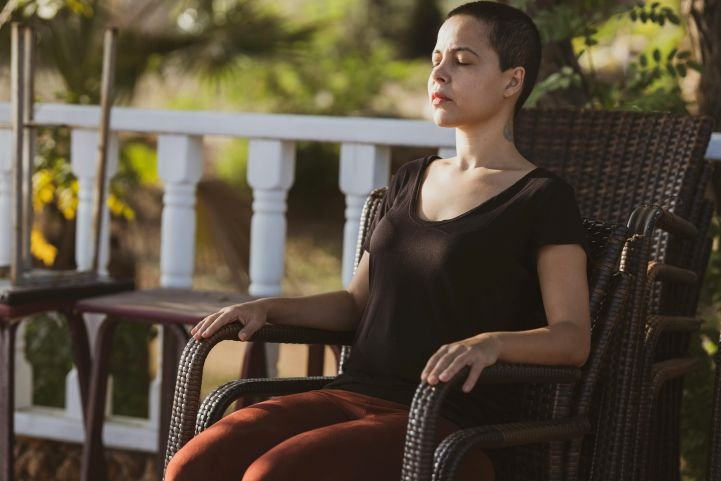 Slow rhythmic breathing used to support nervous system regulation and emotional balance.