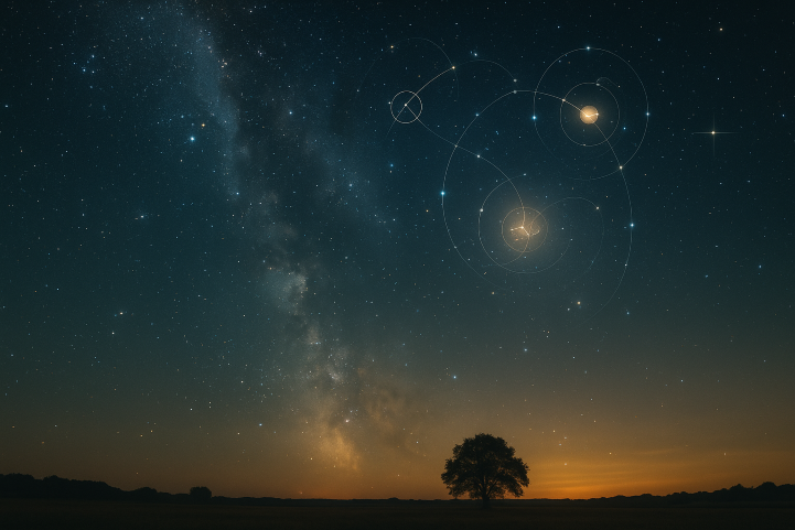 Starry-night-sky-with-glowing-constellations-and-planets-representing-acceptance-of-time-and-cosmic-balance