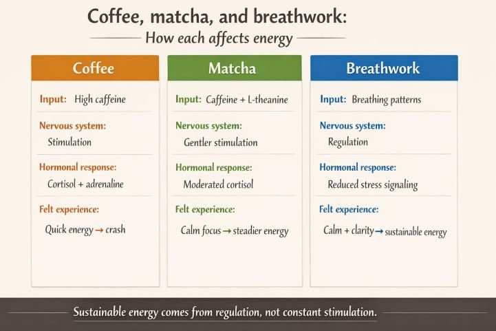 how coffee matcha and breathwork affect the nervous system