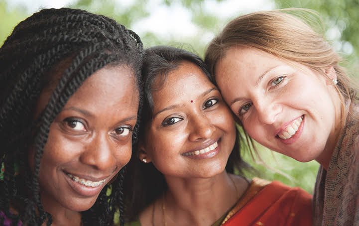 Three women radiating emotional and energetic dynamism.