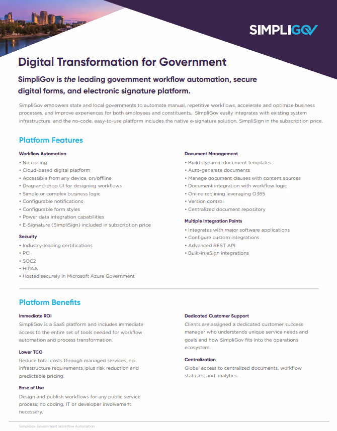 SimpliGov Workflow Automation for Government