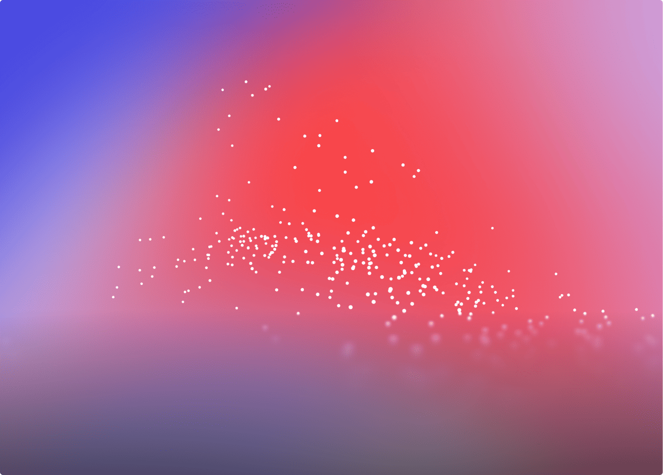 White dots scattered over a gradient background blending blue, purple, and red shades.
