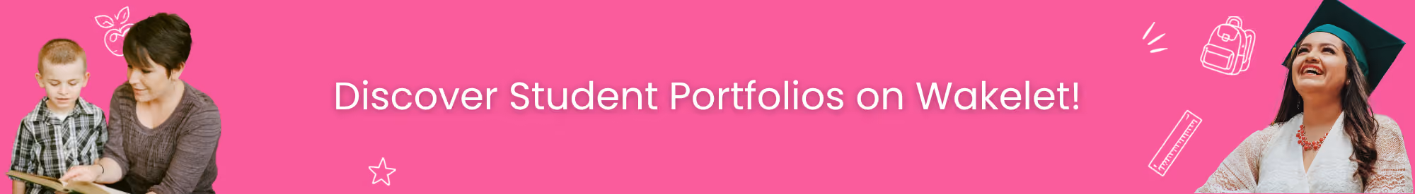 A banner reading Discover Student Portfolios on Wakelet