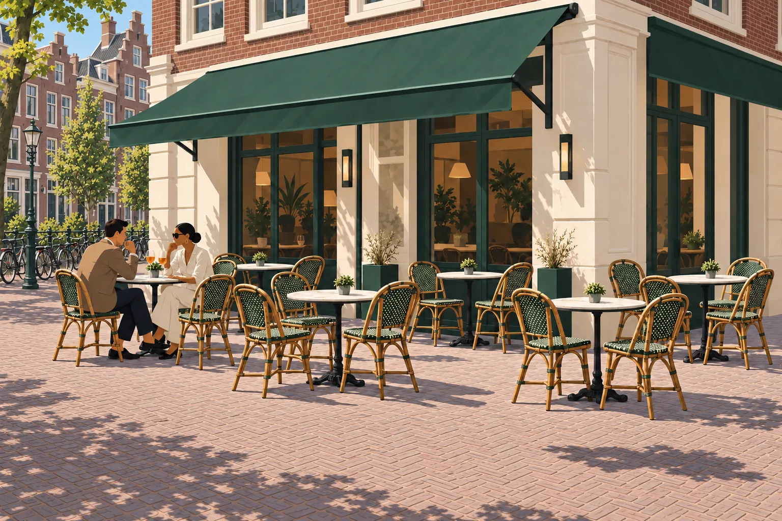 Rustig terras met kale bakken: De Muurbloem
