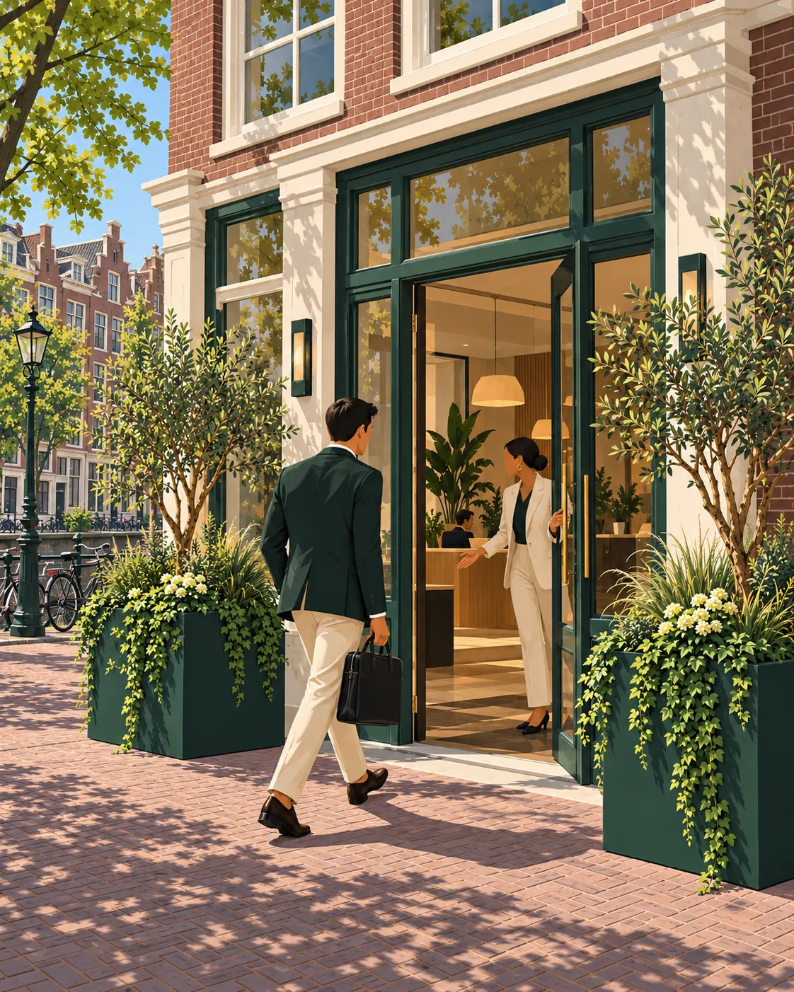 Groene entree van een kantoorpand