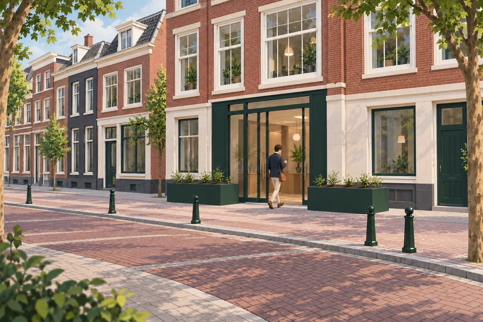 Rustige entree met kale bakken: De Muurbloem