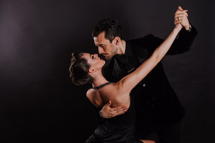 Andrea Vighi and Chiara Benati  dancing together