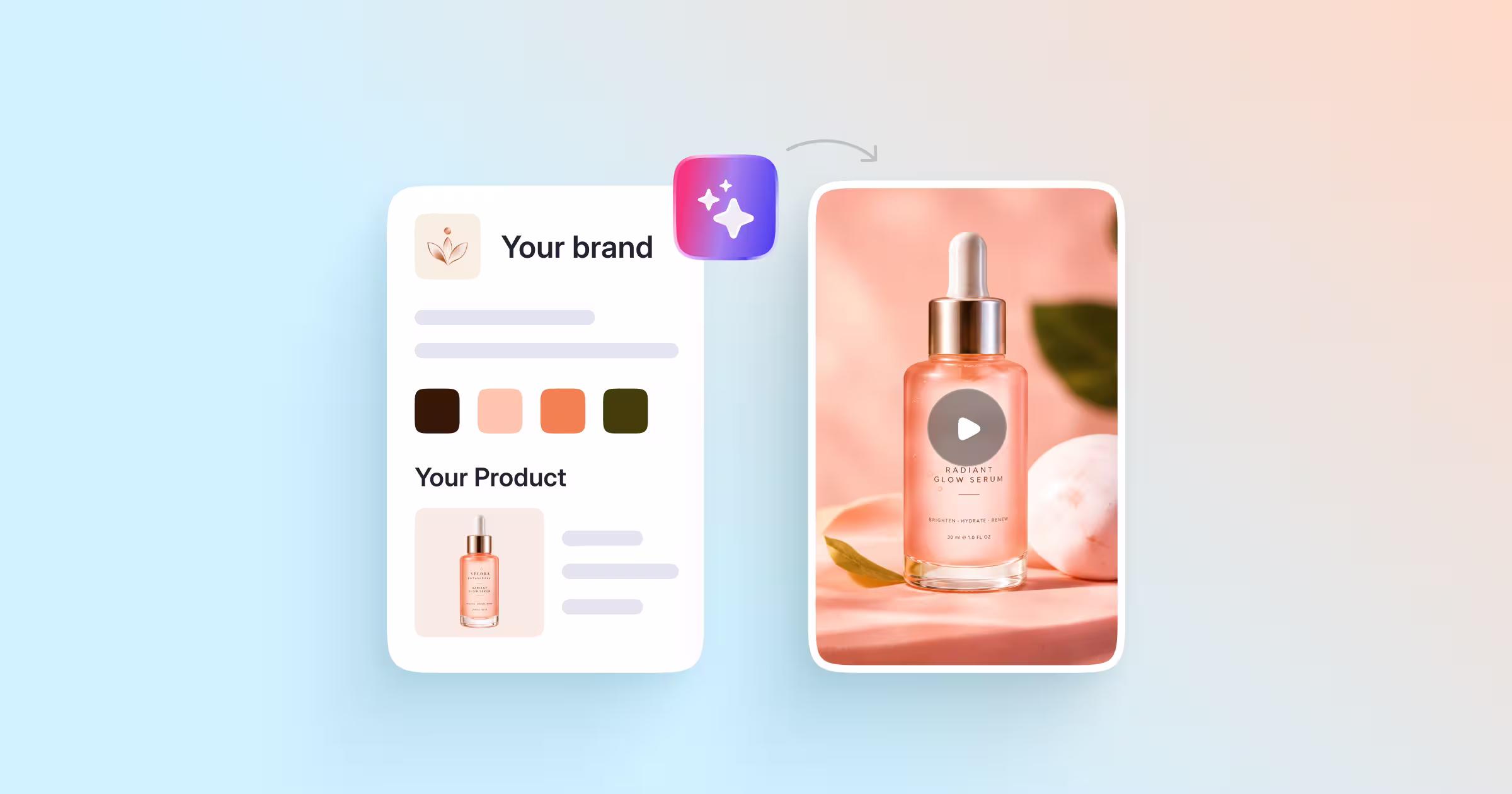 See how CreativeAI reads your product page and brand context before generating a single frame, so the first draft already looks like you.