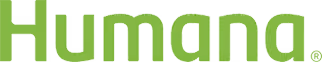 The Humana logo in light green font on a slightly darker green background.
