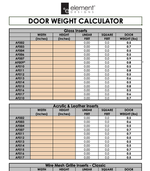 Door Weight Calculator v.07.25