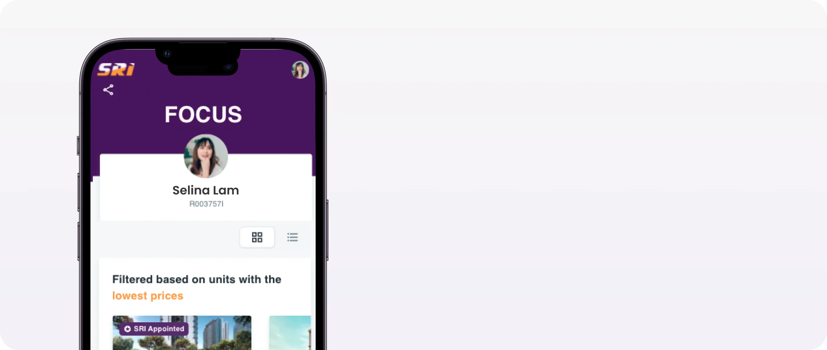 Tailored property recommendations on screen