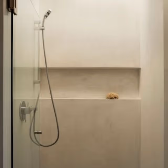 Walk-in shower plumbing installation