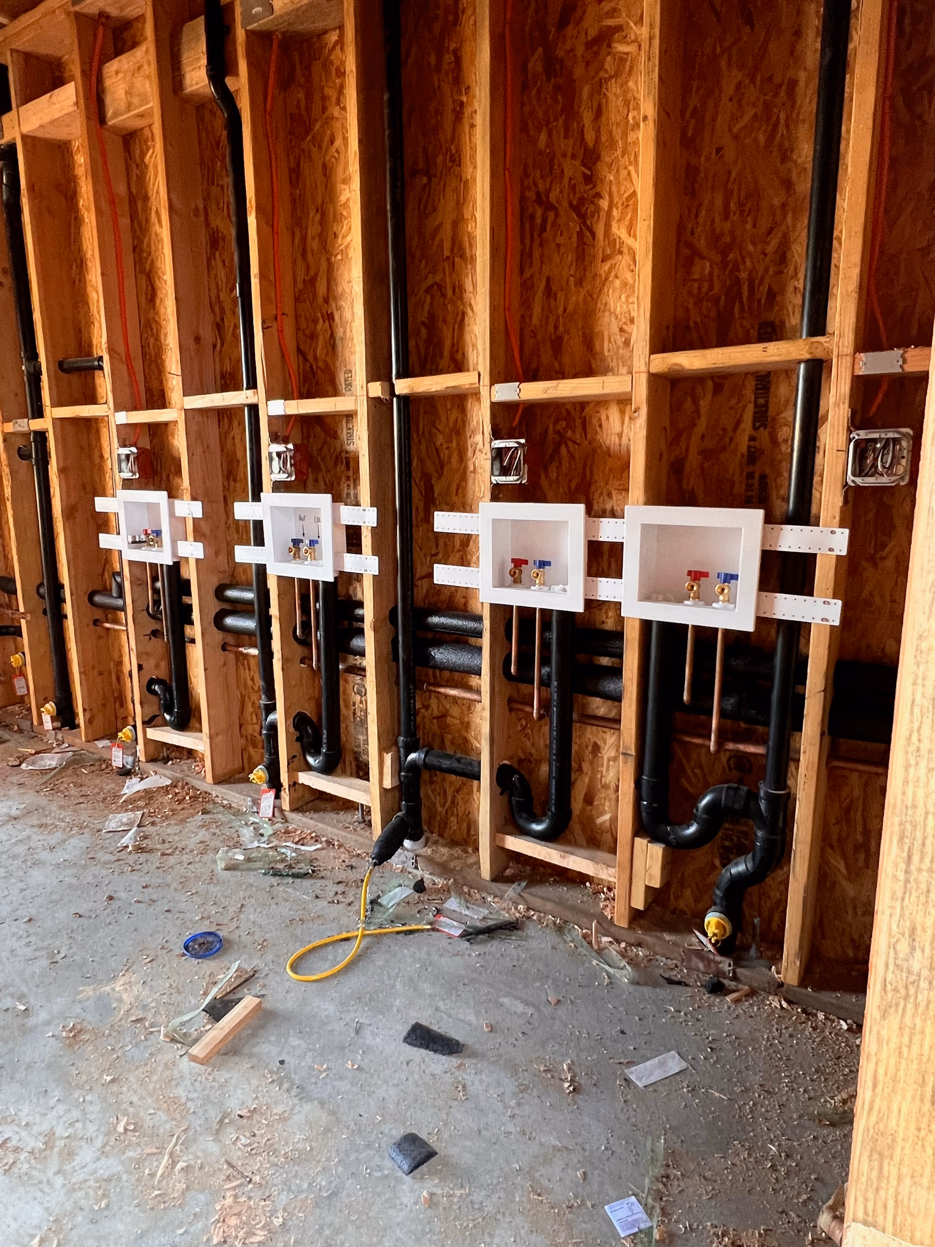Copper plumbing manifold installation