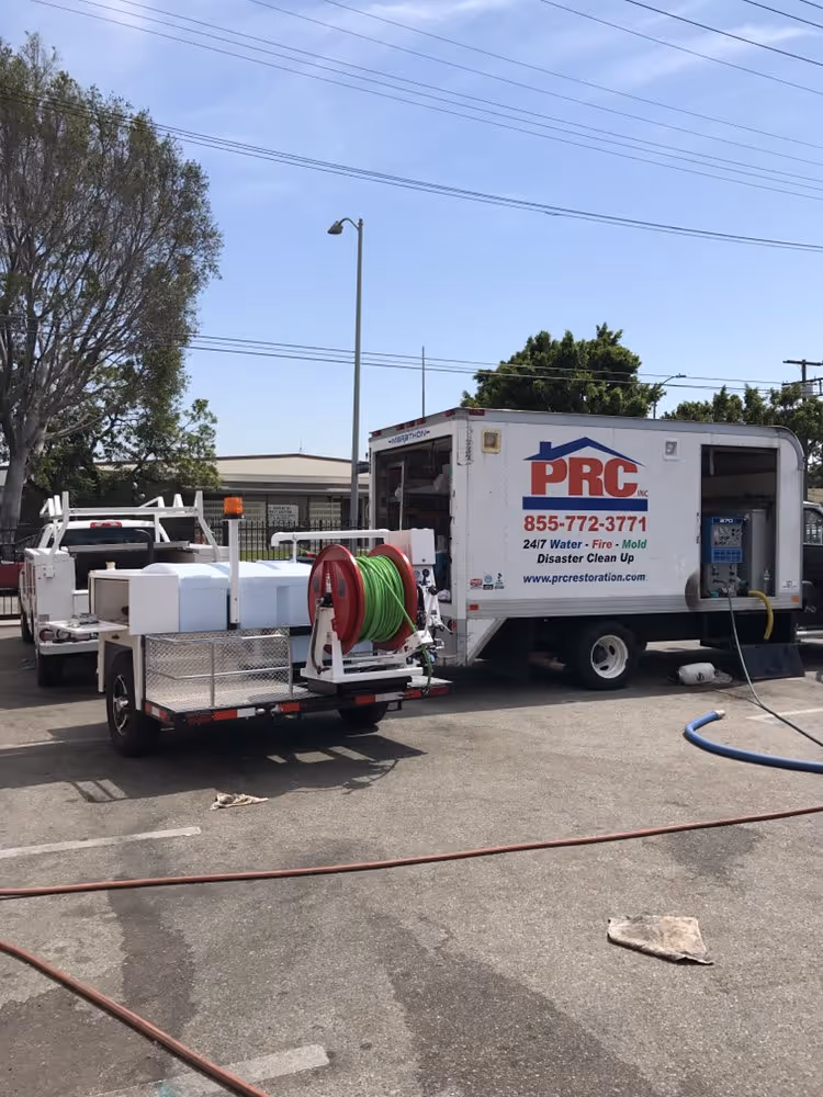 Water line repair with new piping installed in trench in Los Angeles, CA.