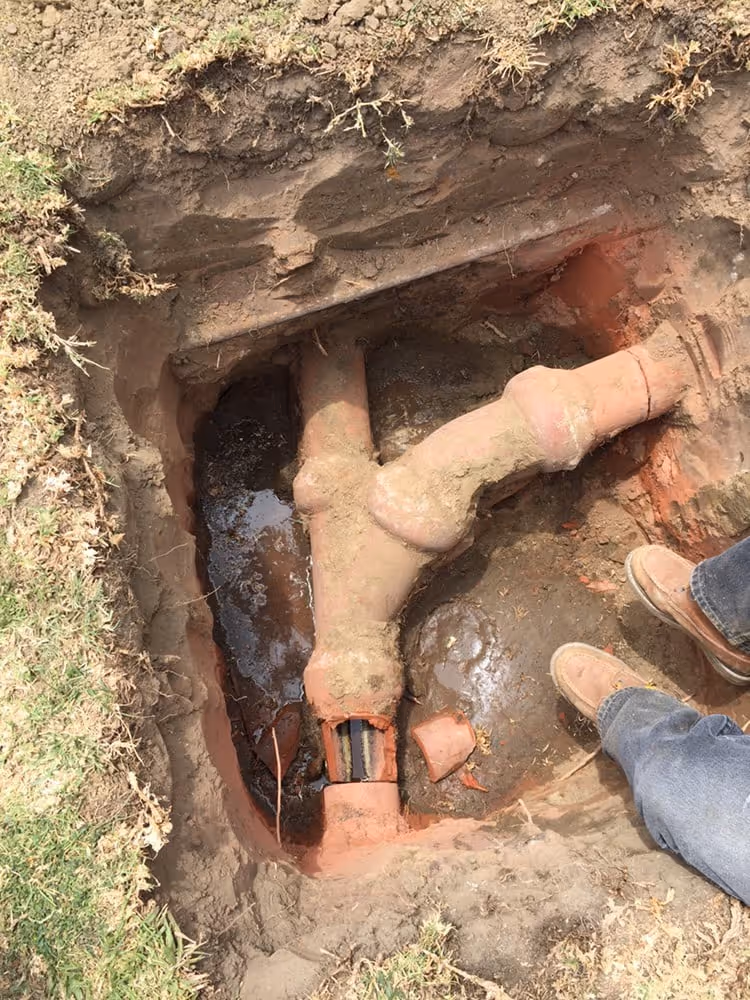 Exposed sewer line repair and pipe replacement for pipe descaling in Los Angeles CA
