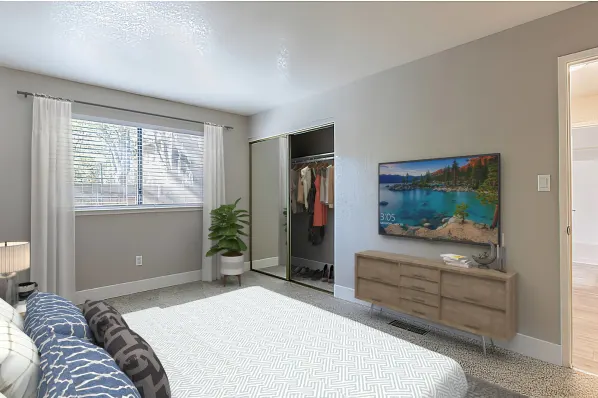 Bedroom with bed and decor