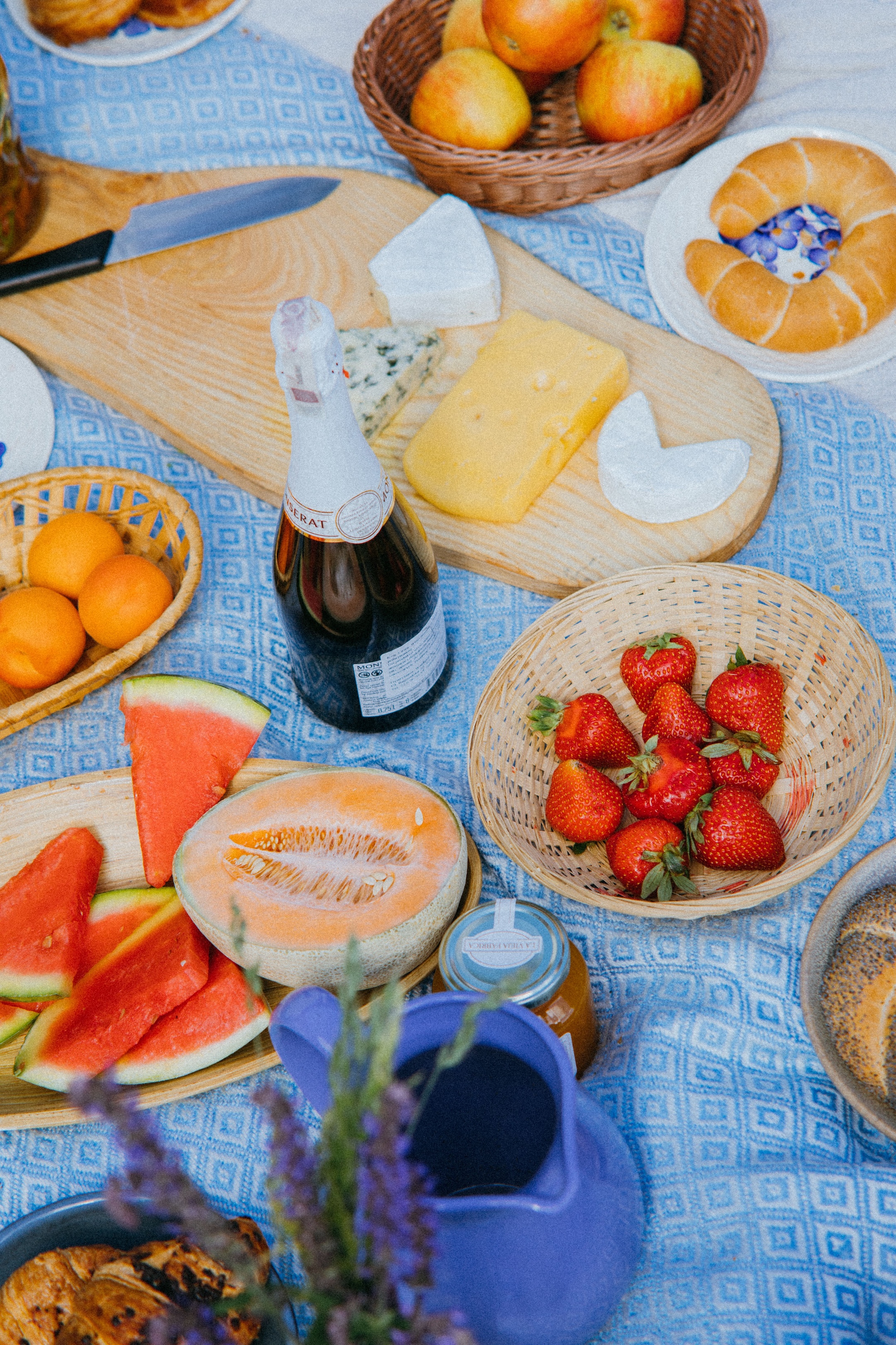 Food on table stock image