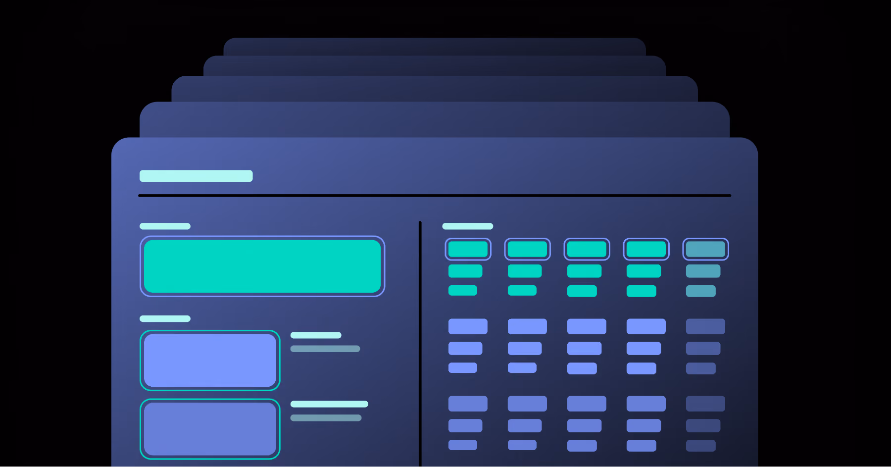 Screen with vibrant infographics for BPM workflow